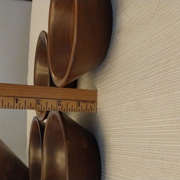 Vintage Vermillion Real Walnut Set of 4 Walnut Bowls - Picture 4 of 7